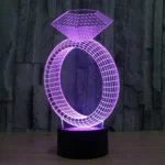Diamond Ring Style 3D Touch Switch Control LED Light , 7 Color Discoloration Creative Visual Stereo Lamp Desk Lamp Night Light - Image 12