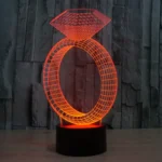 Diamond Ring Style 3D Touch Switch Control LED Light , 7 Color Discoloration Creative Visual Stereo Lamp Desk Lamp Night Light - Image 7