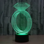Diamond Ring Style 3D Touch Switch Control LED Light , 7 Color Discoloration Creative Visual Stereo Lamp Desk Lamp Night Light - Image 8