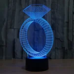 Diamond Ring Style 3D Touch Switch Control LED Light , 7 Color Discoloration Creative Visual Stereo Lamp Desk Lamp Night Light - Image 9