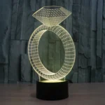 Diamond Ring Style 3D Touch Switch Control LED Light , 7 Color Discoloration Creative Visual Stereo Lamp Desk Lamp Night Light - Image 10