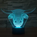 Cow Style 3D Touch Switch Control LED Light , 7 Colour Discoloration Creative Visual Stereo Lamp Desk Lamp Night Light - Image 11