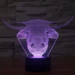 Cow Style 3D Touch Switch Control LED Light , 7 Colour Discoloration Creative Visual Stereo Lamp Desk Lamp Night Light - Image 12