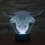 Cow Style 3D Touch Switch Control LED Light , 7 Colour Discoloration Creative Visual Stereo Lamp Desk Lamp Night Light - Image 13