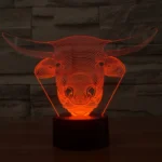 Cow Style 3D Touch Switch Control LED Light , 7 Colour Discoloration Creative Visual Stereo Lamp Desk Lamp Night Light - Image 7