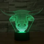 Cow Style 3D Touch Switch Control LED Light , 7 Colour Discoloration Creative Visual Stereo Lamp Desk Lamp Night Light - Image 8