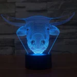 Cow Style 3D Touch Switch Control LED Light , 7 Colour Discoloration Creative Visual Stereo Lamp Desk Lamp Night Light - Image 9