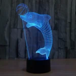 Dolphin Heading the Ball Style 3D Touch Switch Control LED Light , 7 Color Discoloration Creative Visual Stereo Lamp Desk Lamp Night Light - Image 9