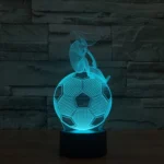Thinking Football Style 3D Touch Switch Control LED Light Desk Lamp , 7 Colour Discoloration Creative Visual Stereo Lamp Night Light - Image 11