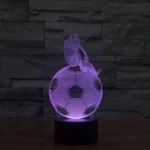 Thinking Football Style 3D Touch Switch Control LED Light Desk Lamp , 7 Colour Discoloration Creative Visual Stereo Lamp Night Light - Image 12
