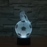 Thinking Football Style 3D Touch Switch Control LED Light Desk Lamp , 7 Colour Discoloration Creative Visual Stereo Lamp Night Light - Image 13