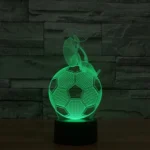 Thinking Football Style 3D Touch Switch Control LED Light Desk Lamp , 7 Colour Discoloration Creative Visual Stereo Lamp Night Light - Image 8