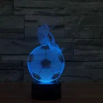 Thinking Football Style 3D Touch Switch Control LED Light Desk Lamp , 7 Colour Discoloration Creative Visual Stereo Lamp Night Light - Image 9