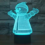 Snowman Style 3D Touch Switch Control LED Light , 7 Color Discoloration Creative Visual Stereo Lamp Desk Lamp Night Light - Image 11