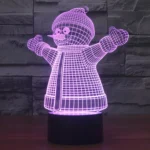 Snowman Style 3D Touch Switch Control LED Light , 7 Color Discoloration Creative Visual Stereo Lamp Desk Lamp Night Light - Image 12