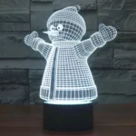 Snowman Style 3D Touch Switch Control LED Light , 7 Color Discoloration Creative Visual Stereo Lamp Desk Lamp Night Light - Image 13