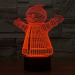 Snowman Style 3D Touch Switch Control LED Light , 7 Color Discoloration Creative Visual Stereo Lamp Desk Lamp Night Light - Image 7