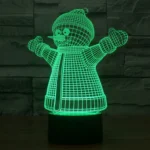 Snowman Style 3D Touch Switch Control LED Light , 7 Color Discoloration Creative Visual Stereo Lamp Desk Lamp Night Light - Image 8