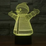 Snowman Style 3D Touch Switch Control LED Light , 7 Color Discoloration Creative Visual Stereo Lamp Desk Lamp Night Light - Image 10