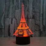Eiffel Tower Style 3D Touch Switch Control LED Light , 7 Color Discoloration Creative Visual Stereo Lamp Desk Lamp Night Light - Image 9