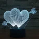 Arrow Through Heart Style 3D Touch Switch Control LED Light , 7 Colour Discoloration Creative Visual Stereo Lamp Desk Lamp Night Light - Image 12