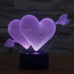 Arrow Through Heart Style 3D Touch Switch Control LED Light , 7 Colour Discoloration Creative Visual Stereo Lamp Desk Lamp Night Light - Image 13