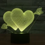 Arrow Through Heart Style 3D Touch Switch Control LED Light , 7 Colour Discoloration Creative Visual Stereo Lamp Desk Lamp Night Light - Image 10