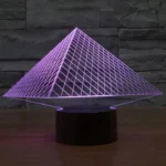 Pyramid Style 3D Touch Switch Control LED Light , 7 Colour Discoloration Creative Visual Stereo Lamp Desk Lamp Night Light - Image 12