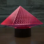 Pyramid Style 3D Touch Switch Control LED Light , 7 Colour Discoloration Creative Visual Stereo Lamp Desk Lamp Night Light - Image 8