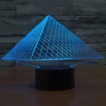 Pyramid Style 3D Touch Switch Control LED Light , 7 Colour Discoloration Creative Visual Stereo Lamp Desk Lamp Night Light - Image 9