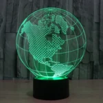 America Globe Style 3D Touch Switch Control LED Light , 7 Colour Discoloration Creative Visual Stereo Lamp Desk Lamp Night Light - Image 8