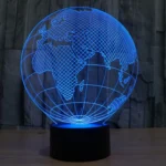 European Globe Style 3D Touch Switch Control LED Light , 7 Colour Discoloration Creative Visual Stereo Lamp Desk Lamp Night Light - Image 9