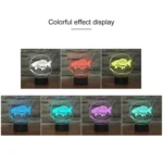 Fishing Black Base Creative 3D LED Decorative Night Light, 16 Color Remote Control Version - Image 3