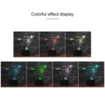 Ice Skating Black Base Creative 3D LED Decorative Night Light, 16 Color Remote Control Version - Image 3