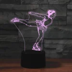 Ice Skating Black Base Creative 3D LED Decorative Night Light, Powered by USB and Battery