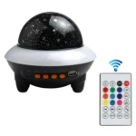 LED Flying Saucer Starry Sky Light Bluetooth Music Star Projection Night Light with Remote Control