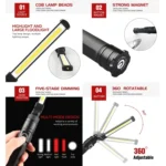 W552 280LM USB Rechargeable Folding Mobile Handheld Work Emergency Light, Size: 13.5 x 3.8cm - Image 6