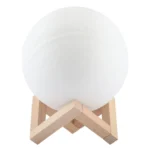15cm Patted 3D Print Jupiter Lamp, USB Charging 7-Color Changing Energy-saving LED Night Light with Wooden Holder Base - Image 2