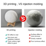 15cm Patted 3D Print Jupiter Lamp, USB Charging 7-Color Changing Energy-saving LED Night Light with Wooden Holder Base - Image 8