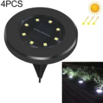4 PCS 8 LEDs IP65 Waterproof Solar Powered Buried Lamp Garden Villa Garden Lawn Decorative Spotlight