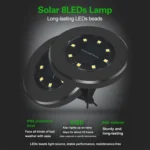4 PCS 8 LEDs IP65 Waterproof Solar Powered Buried Lamp Garden Villa Garden Lawn Decorative Spotlight - Image 4