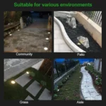 4 PCS 8 LEDs IP65 Waterproof Solar Powered Buried Lamp Garden Villa Garden Lawn Decorative Spotlight - Image 8