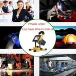 30W IP65 Waterproof COB LED Rechargeable Flood Light, 2650LM 6000-6500K with Car Charger, AC 85-265V - Image 9