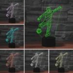Playing Football Shape 3D Colorful LED Vision Light Table Lamp, USB & Battery Version - Image 3