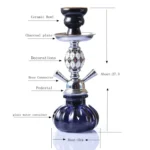 08-023 Double Pipe Glass Hookah Set - Image 2