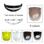Soman Motorcycle Bubble Visor Open Face Helmet Visor Helmet Windshield Shield with Transparent Frame - Image 7