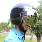 Soman Motorcycle Bubble Visor Open Face Helmet Visor Helmet Windshield Shield with Transparent Frame - Image 9