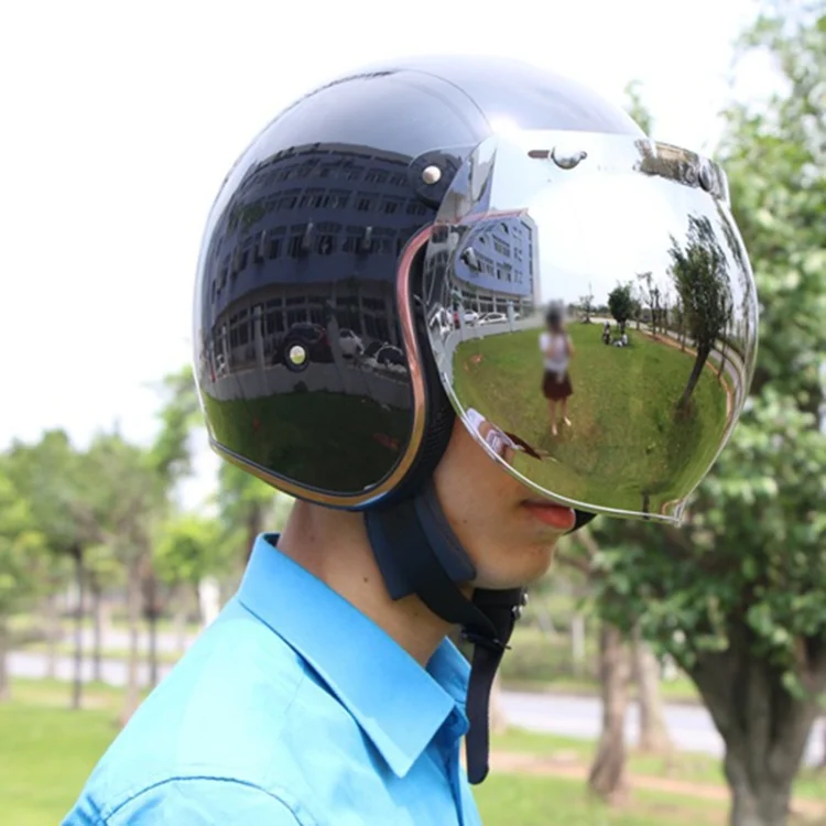 MOTA0012CS_8.webp Soman Motorcycle Bubble Visor Open Face Helmet Visor Helmet Windshield Shield with Transparent Frame - Image 9