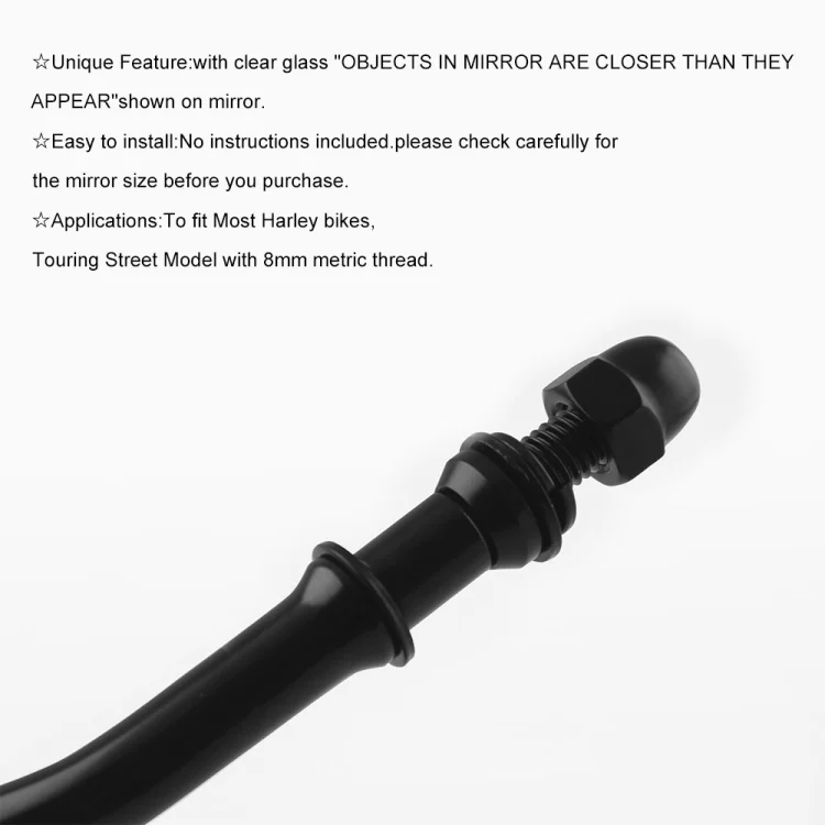 MOTA0030_5.webp MB-MR008-BK Motorcycle Modified Rotatable Matt Rear View Mirror Set for Harley Davidson XL 883 1200 - Image 6