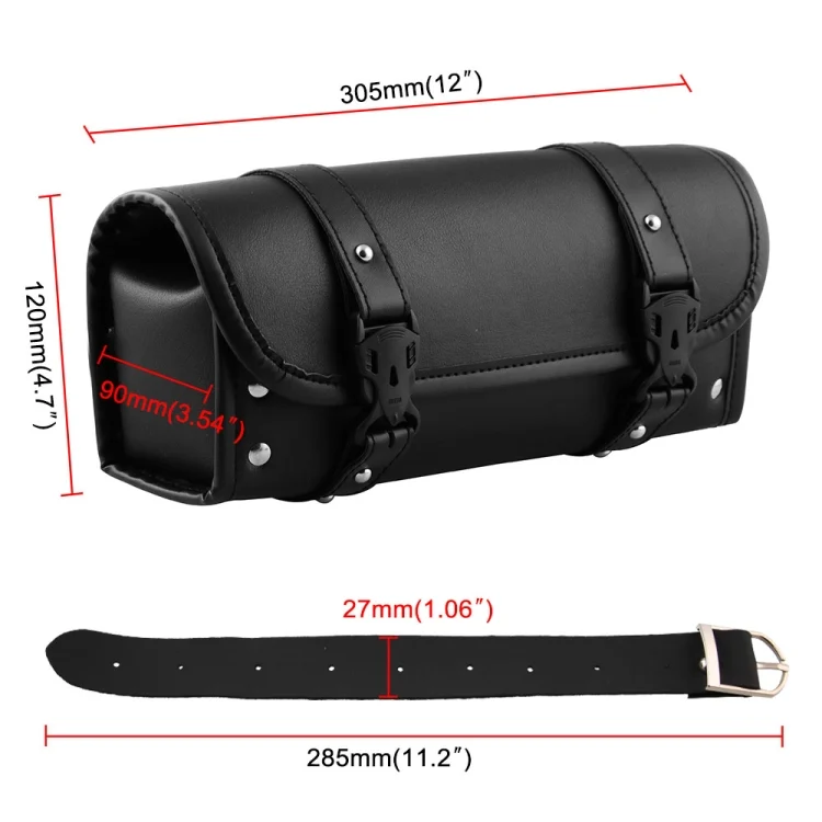MOTA0050_3.webp MB-OT012-BK Motorcycle Modification Accessories Universal PU Leather Waterproof Tool Bag, Size: 30.5 x 12 x 9cm - Image 4